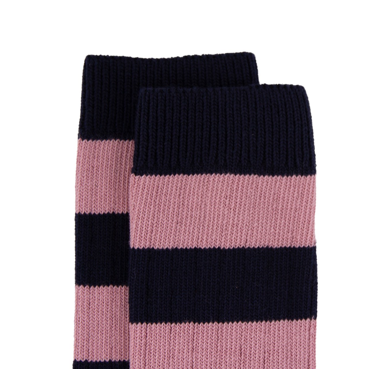 Rugby 1823 Striped Socks Blue/Pink - Front View